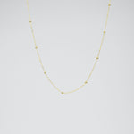 14K Solid Gold Bead Cable Chain Necklace - Sash Jewelry