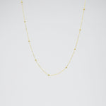14K Solid Gold Bead Cable Chain Necklace - Sash Jewelry