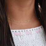 14K Solid Gold Beaded Cable Chain Necklace – Delicate 0.85mm - Sash Jewelry