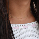 14K Solid Gold Beaded Cable Chain Necklace – Delicate 0.85mm - Sash Jewelry