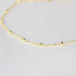 14K Solid Gold Beaded Cable Chain Necklace – Delicate 0.85mm - Sash Jewelry