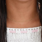 14K Solid Gold Beaded Cable Chain Necklace – Delicate 0.85mm - Sash Jewelry