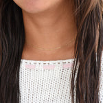14K Solid Gold Beaded Cable Chain Necklace – Delicate 0.85mm - Sash Jewelry