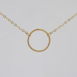 14K Solid Gold Circle Choker Necklace - Sash Jewelry