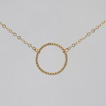 14K Solid Gold Circle Choker Necklace - Sash Jewelry