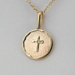 14K Solid Gold Cross Necklace - Sash Jewelry