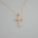 14K Solid Gold Cross Necklace - Sash Jewelry