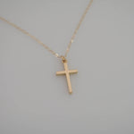 14K Solid Gold Cross Necklace - Sash Jewelry