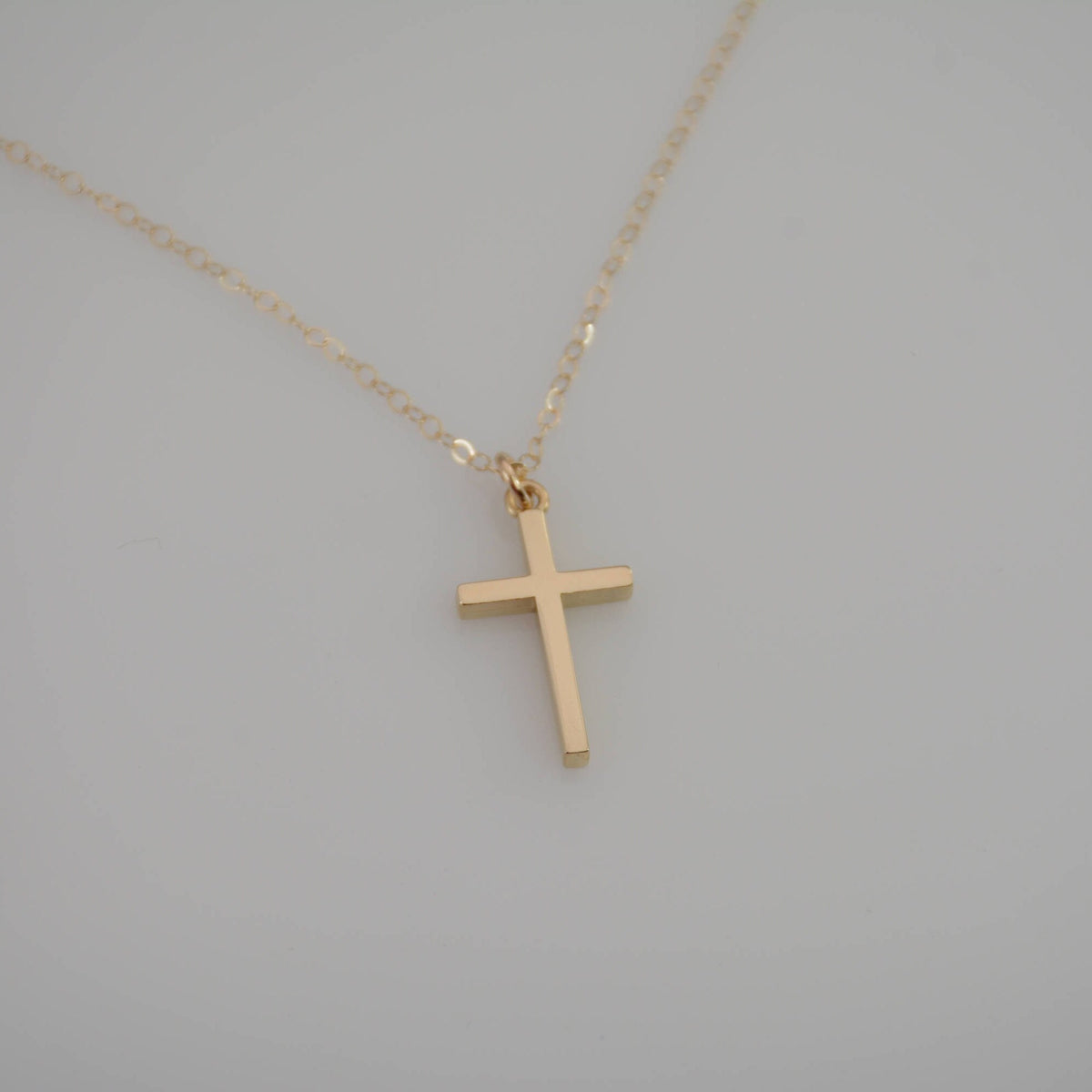 14K Solid Gold Cross Necklace - Sash Jewelry