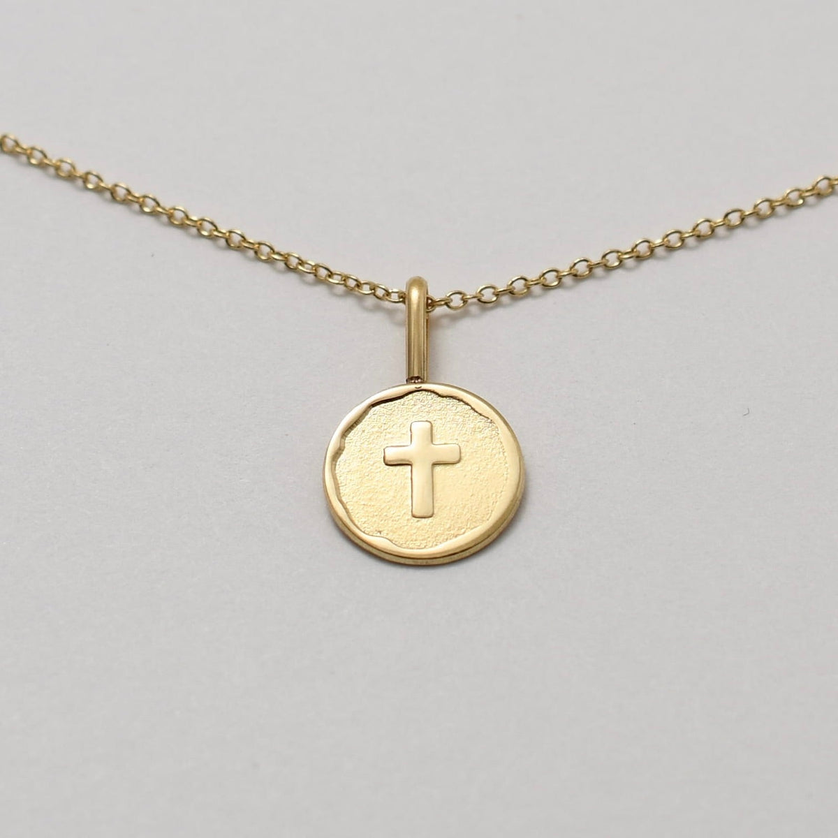 14K Solid Gold Cross Necklace - Sash Jewelry
