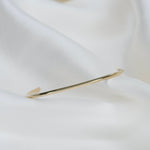 14K Solid Gold Cuff Bracelet – Minimalist Gold Cuff, Thin Open Bracelet - Sash Jewelry
