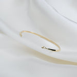 14K Solid Gold Cuff Bracelet – Minimalist Gold Cuff, Thin Open Bracelet - Sash Jewelry
