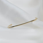14K Solid Gold Cuff Bracelet – Minimalist Gold Cuff, Thin Open Bracelet - Sash Jewelry