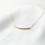 14K Solid Gold Curved Tube Bead - Sash Jewelry