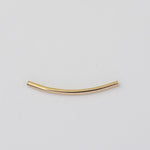 14K Solid Gold Curved Tube Bead - Sash Jewelry