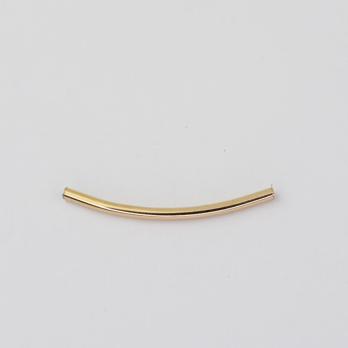 14K Solid Gold Curved Tube Bead - Sash Jewelry