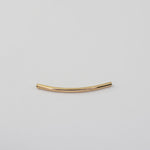 14K Solid Gold Curved Tube Bead - Sash Jewelry
