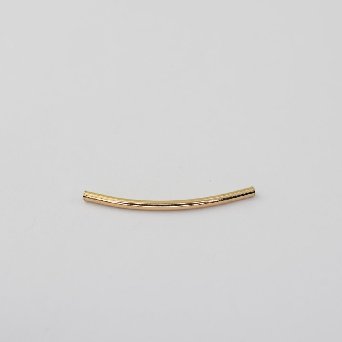 14K Solid Gold Curved Tube Bead - Sash Jewelry