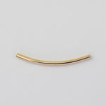 14K Solid Gold Curved Tube Bead - Sash Jewelry