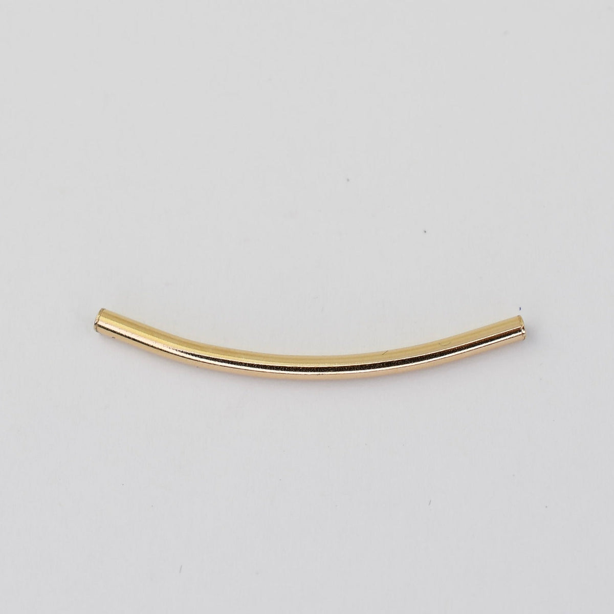 14K Solid Gold Curved Tube Bead - Sash Jewelry