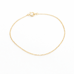 14K Solid Gold Dainty Bracelet – 1mm Diamond Cut Cable Chain Sparkle Bracelet - Sash Jewelry