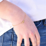 14K Solid Gold Dainty Toggle Bracelet - Sash Jewelry