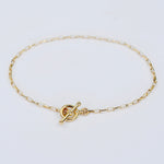 14K Solid Gold Dainty Toggle Bracelet - Sash Jewelry