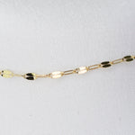 14K Solid Gold Dapped Link & Drawn Cable Chain Bracelet - Sash Jewelry