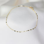 14K Solid Gold Dapped Link & Drawn Cable Chain Bracelet - Sash Jewelry