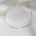 14K Solid Gold Dapped Link & Drawn Cable Chain Bracelet - Sash Jewelry