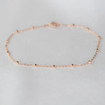 14K Solid Gold Delicate Beaded Bracelet - Sash Jewelry
