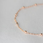 14K Solid Gold Delicate Beaded Bracelet - Sash Jewelry