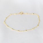 14K Solid Gold Delicate Beaded Bracelet - Sash Jewelry