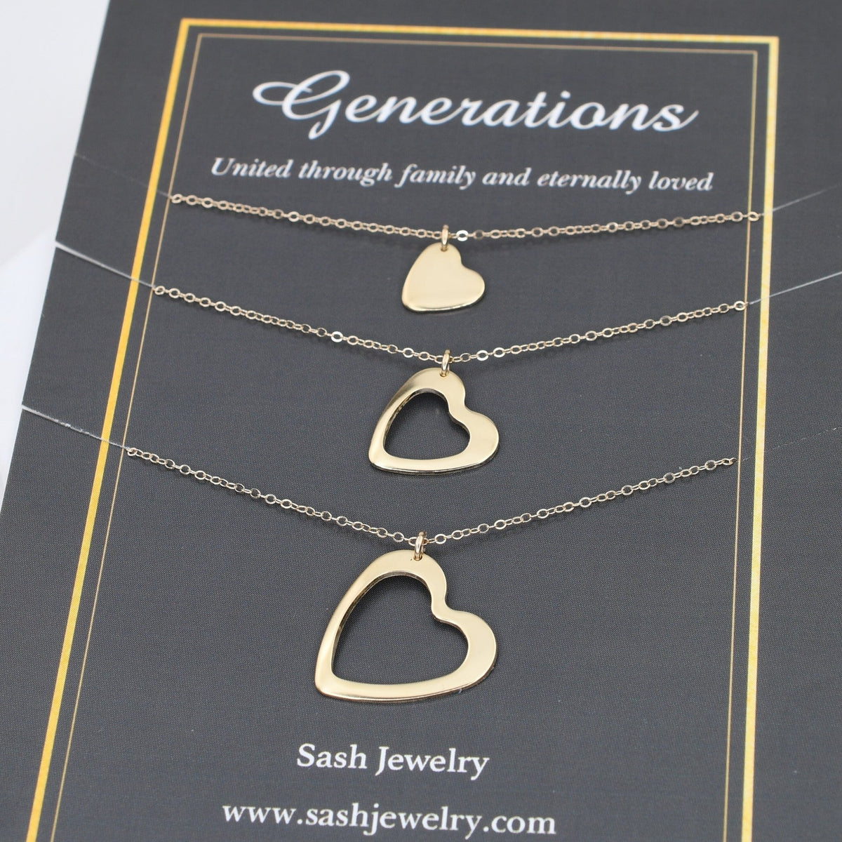 14K Solid Gold Generations Necklace Set - Sash Jewelry