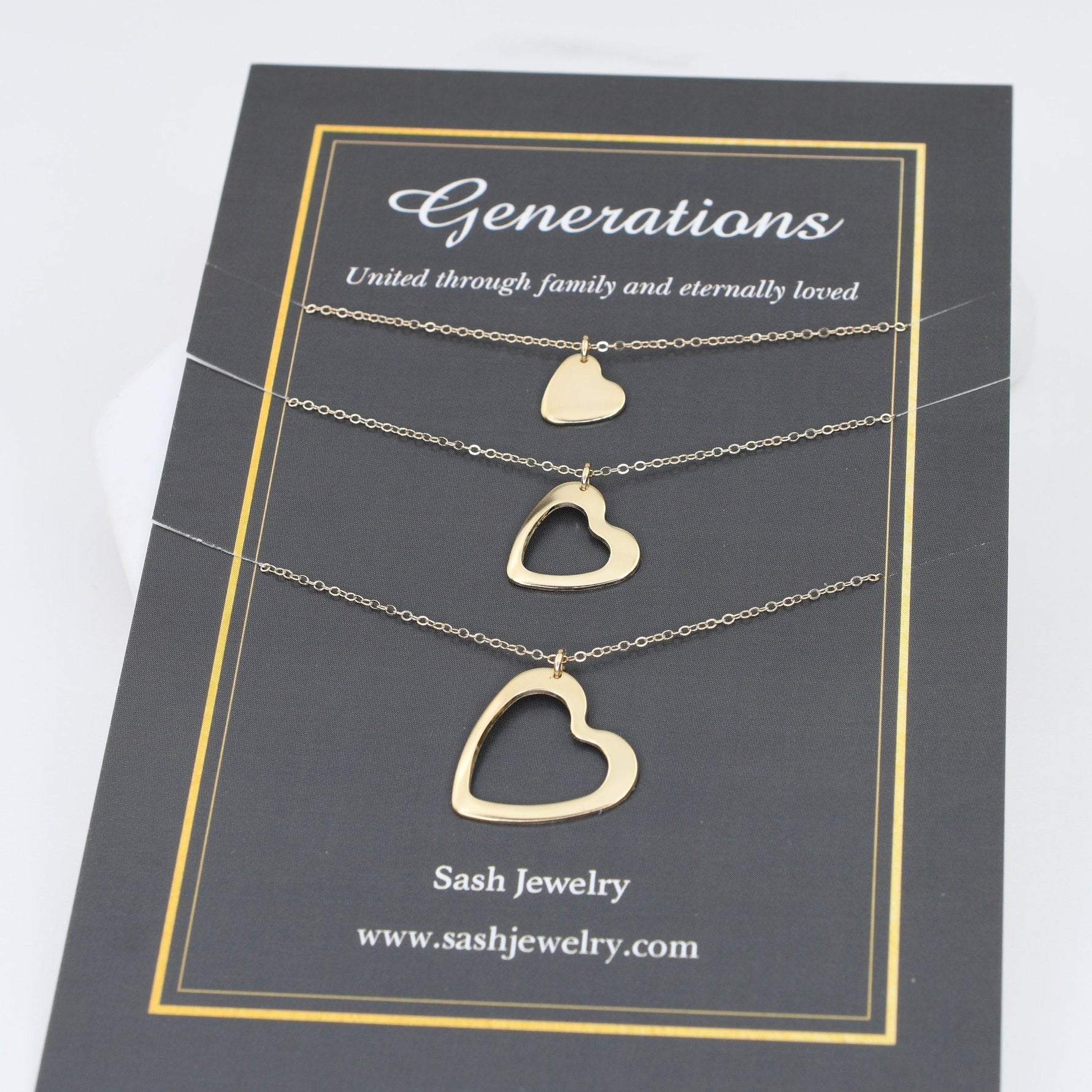 14K Solid Gold Generations Necklace Set - Sash Jewelry