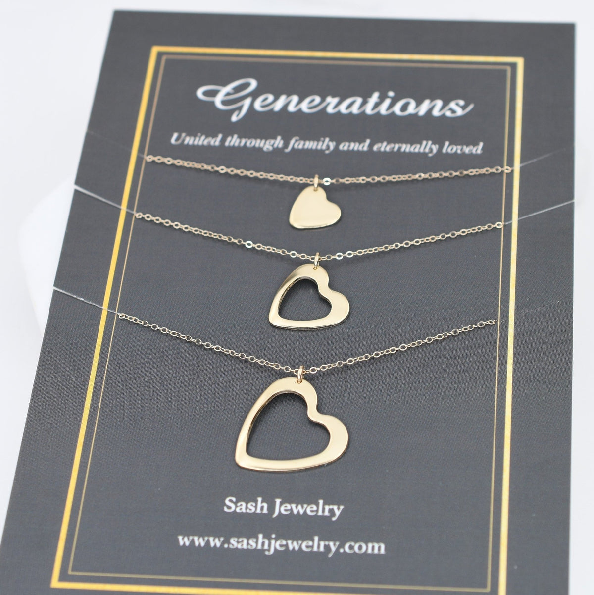 14K Solid Gold Generations Necklace Set - Sash Jewelry