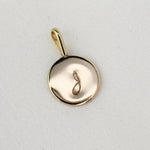 14K Solid Gold Initial Charm Necklace – Minimalist Gold Disc Necklace - Sash Jewelry