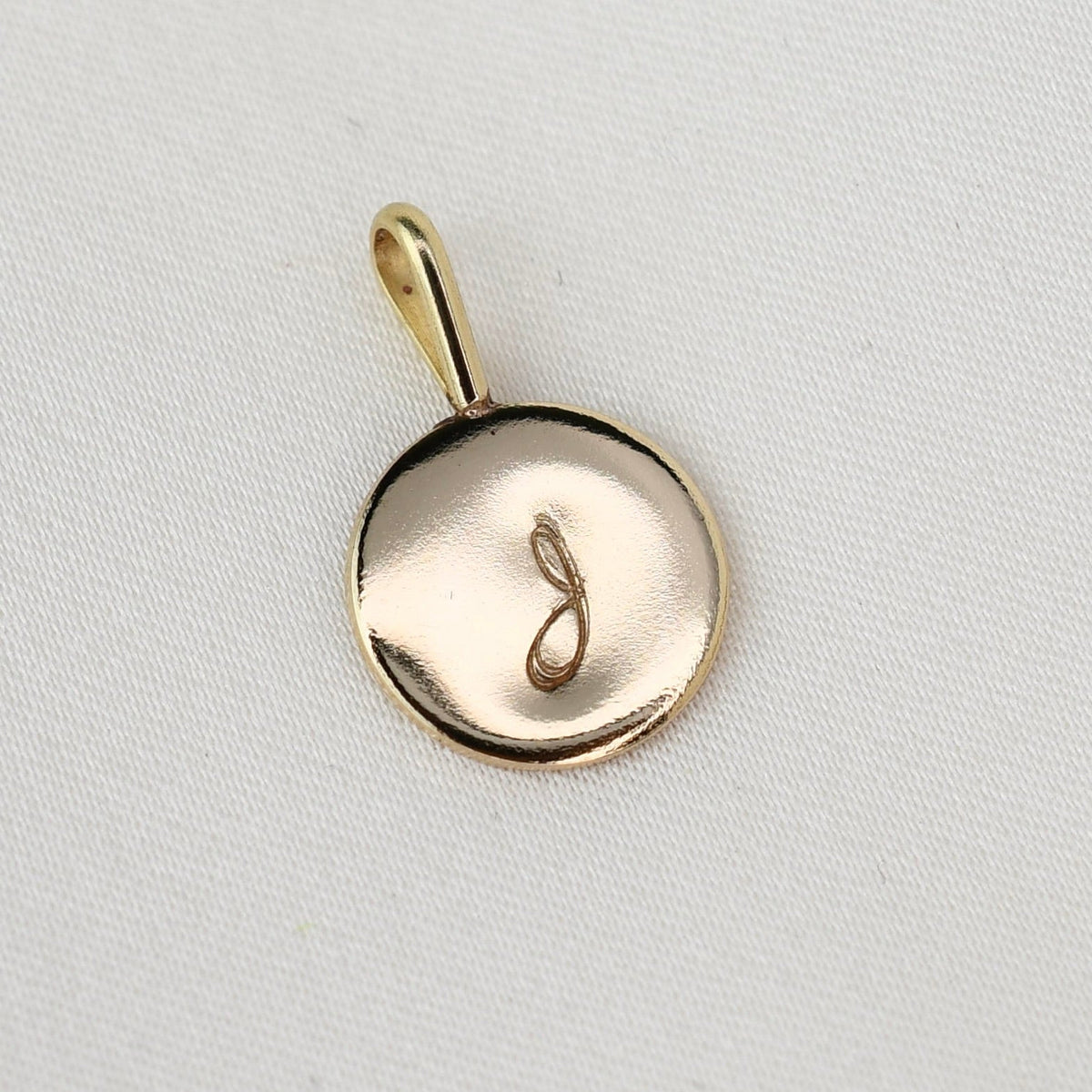 14K Solid Gold Initial Charm Necklace – Minimalist Gold Disc Necklace - Sash Jewelry