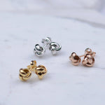 14K Solid Gold Love Knot Earrings - Sash Jewelry