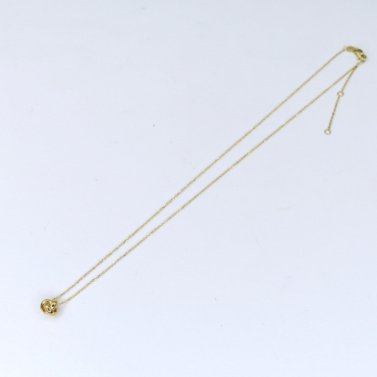 14K Solid Gold Love Knot Necklace – Dainty Yellow Gold or Three-Tone Knot Necklace - Sash Jewelry