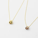 14K Solid Gold Love Knot Necklace – Dainty Yellow Gold or Three-Tone Knot Necklace - Sash Jewelry