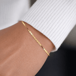 14K Solid Gold Mariner Bracelet – 1.9mm Yellow Gold Chain Bracelet - Sash Jewelry