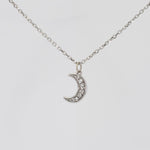 14K Solid Gold Moon Necklace – Dainty Celestial Jewelry - Sash Jewelry