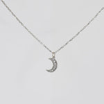 14K Solid Gold Moon Necklace – Dainty Celestial Jewelry - Sash Jewelry