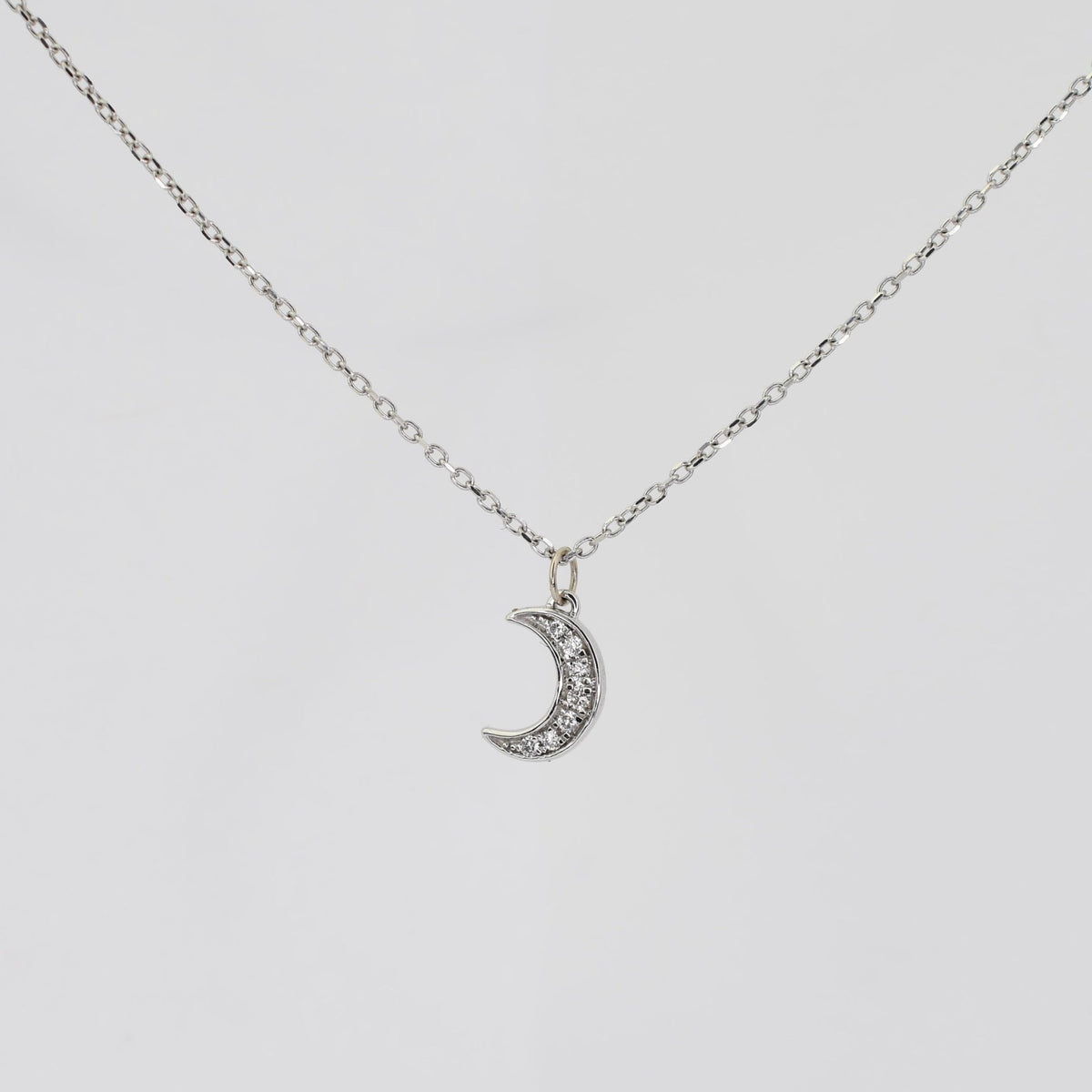 14K Solid Gold Moon Necklace – Dainty Celestial Jewelry - Sash Jewelry