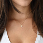14K Solid Gold Moon Necklace – Dainty Celestial Jewelry - Sash Jewelry