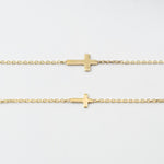 14K Solid Gold Mother Daughter Cross Bracelet Set | Matching Bracelets - Sash Jewelry