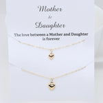 14K Solid Gold Mother Daughter Heart Necklace Set - Sash Jewelry