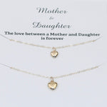 14K Solid Gold Mother Daughter Heart Necklace Set - Sash Jewelry
