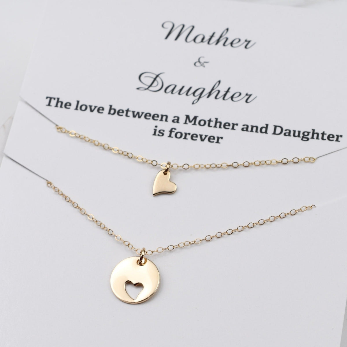 14K Solid Gold Mother Daughter Necklace Set – 1, 2 or 3 Daughters - Sash Jewelry